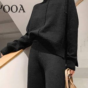 Sweater Set Warm Black Pants and Sweater